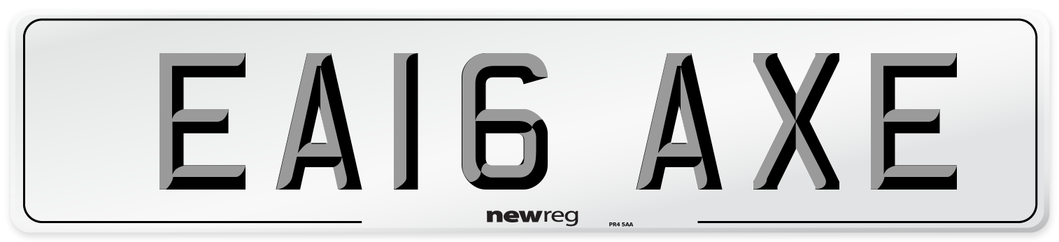 EA16 AXE Number Plate from New Reg